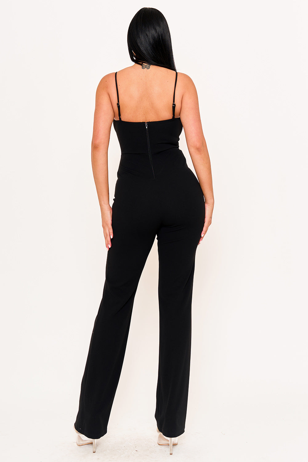 Symphony Jumpsuit - Rhinestone Trim The Edge Of The Bow Jumpsuit