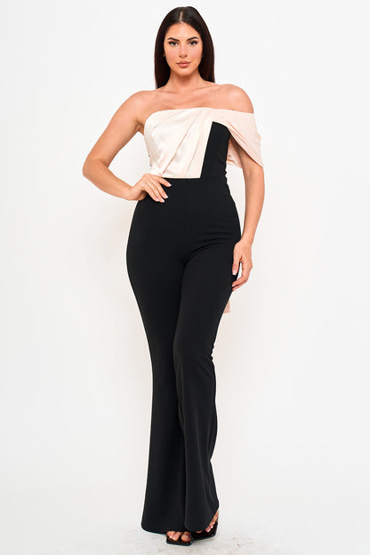 Symphony Jumpsuits- Satin Contrast Jumpsuit