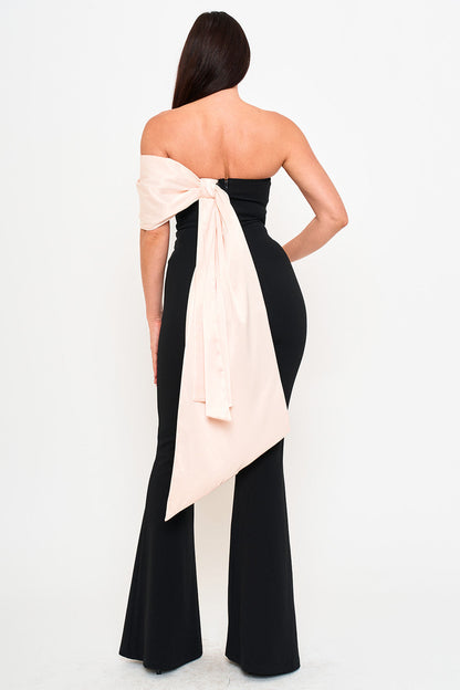 Symphony Jumpsuits- Satin Contrast Jumpsuit