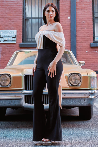 Symphony Jumpsuits- Satin Contrast Jumpsuit