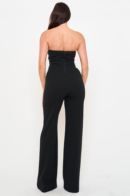 Symphony Jumpsuit - Satin Waist Twist Tie Jumpsuit