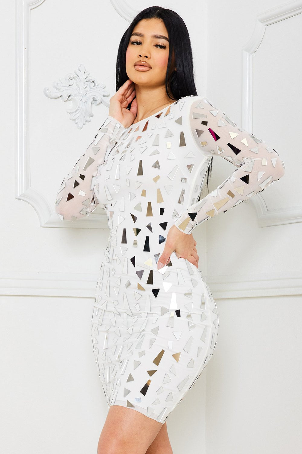 Symphony Dress - Mirror Glass Pieces Mini Dress