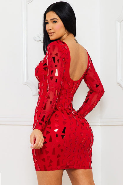 Symphony Dress - Mirror Glass Pieces Mini Dress