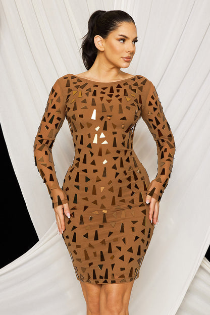 Symphony Dress - Mirror Glass Pieces Mini Dress