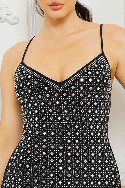 Symphony Dress - Rhinestone Embellished Mini Dress