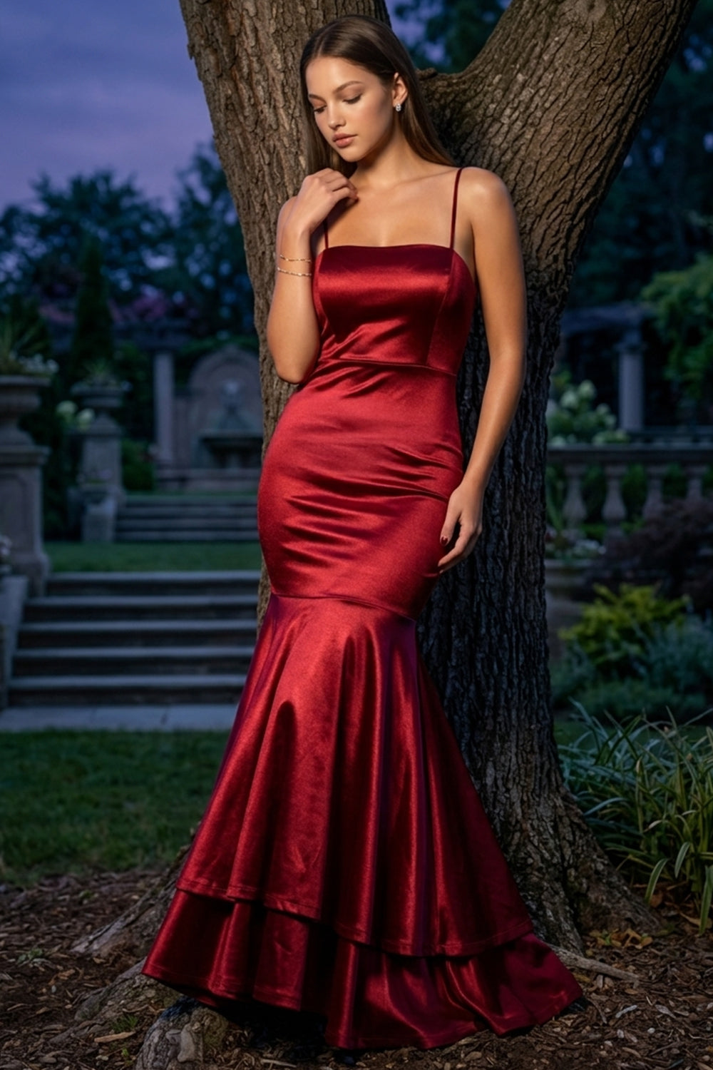 Symphony Dress - Satin Layer Mermaid Maxi Dress