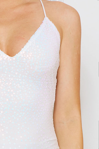 Symphony Dress - Sequin With Mesh Bottom Maxi Dress