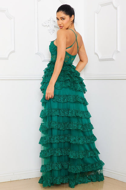 Symphony Dress - Ruffle Layer Lace Maxi Dress