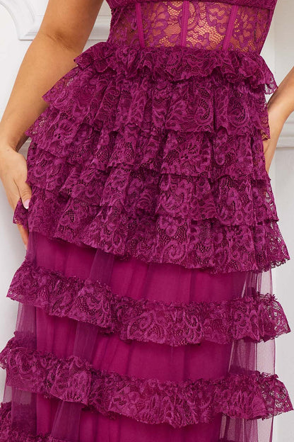 Symphony Dress - Ruffle Layer Lace Maxi Dress