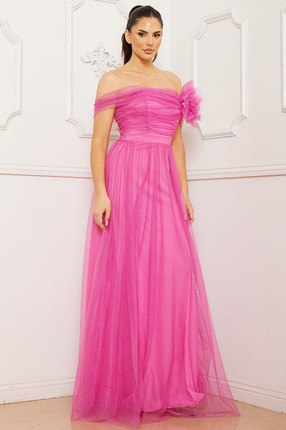 Symphony Dress - Glitter Mesh Tube Top Maxi Dress