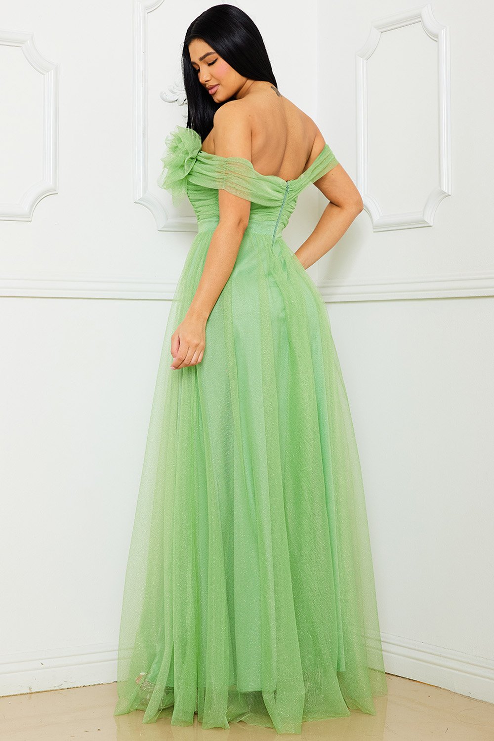 Symphony Dress - Glitter Mesh Tube Top Maxi Dress