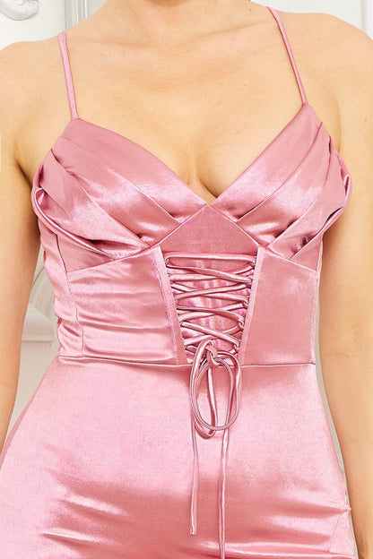 Symphony Dress - Satin Caged Waist Maxi Dress