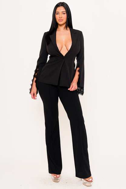 Symphony Jacket- Laced Wide Sleeve Formal Jacket