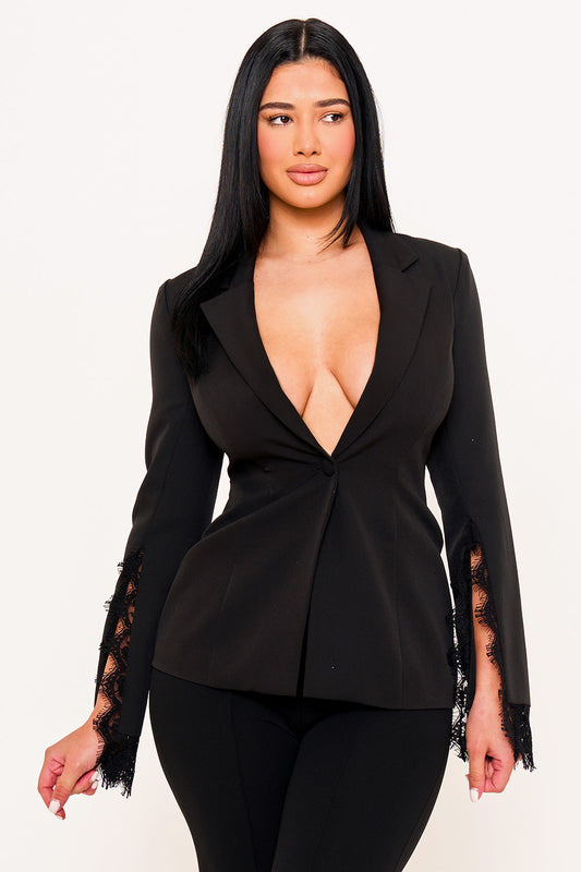 Symphony Jacket- Laced Wide Sleeve Formal Jacket