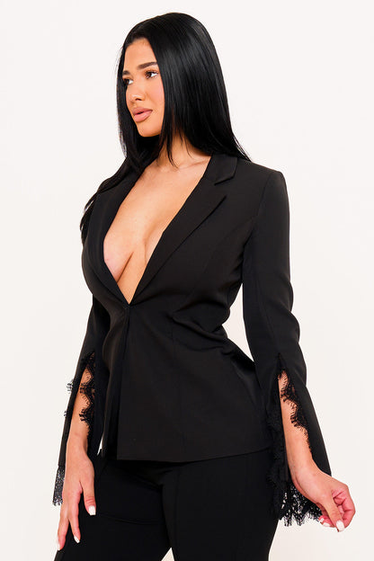 Symphony Jacket- Laced Wide Sleeve Formal Jacket