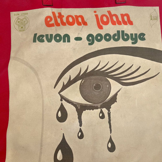 Gucci Elton John Tote "Levon Goodbye" Vinyl EP Cover (With Pouch) Maxi Hibiscus Red