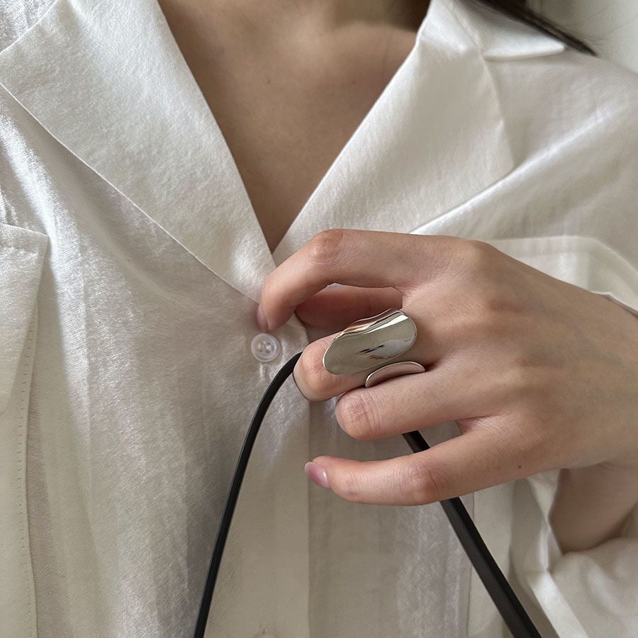 Sculpted Wave - Adjustable Statement Ring