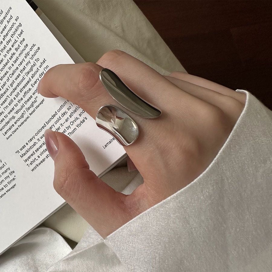 Sculpted Wave - Adjustable Statement Ring