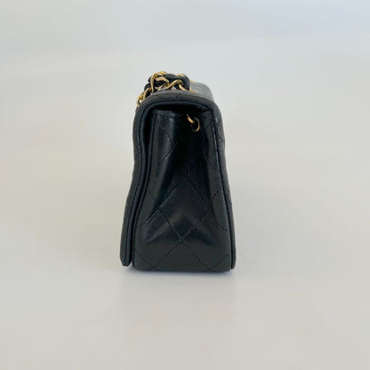 Chanel Mademoiselle black leather quilted shoulder bag
