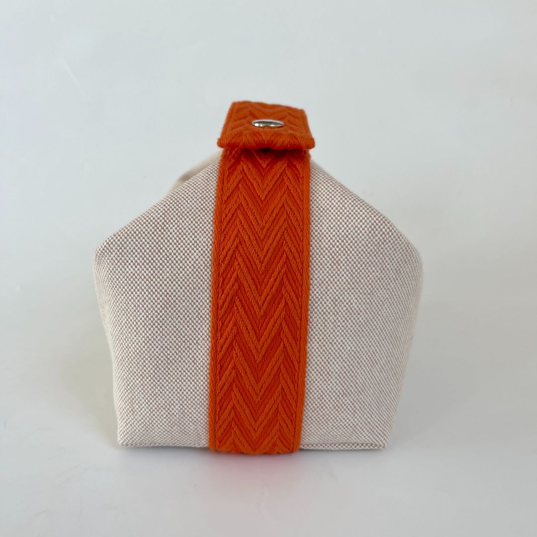 Hermes Trousse de Toilette Bride a Brac Small Model Natural / Orange PM Bag