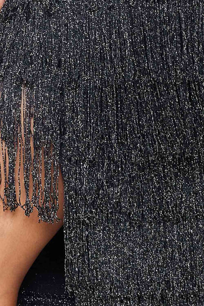 Symphony Set - Fringe Tube Top And Midi Skirt Set