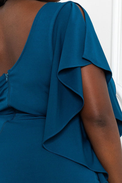 Symphony Jumpsuit - Ruffle Side One Shoulder Plus Size Night Out Jumpsuit