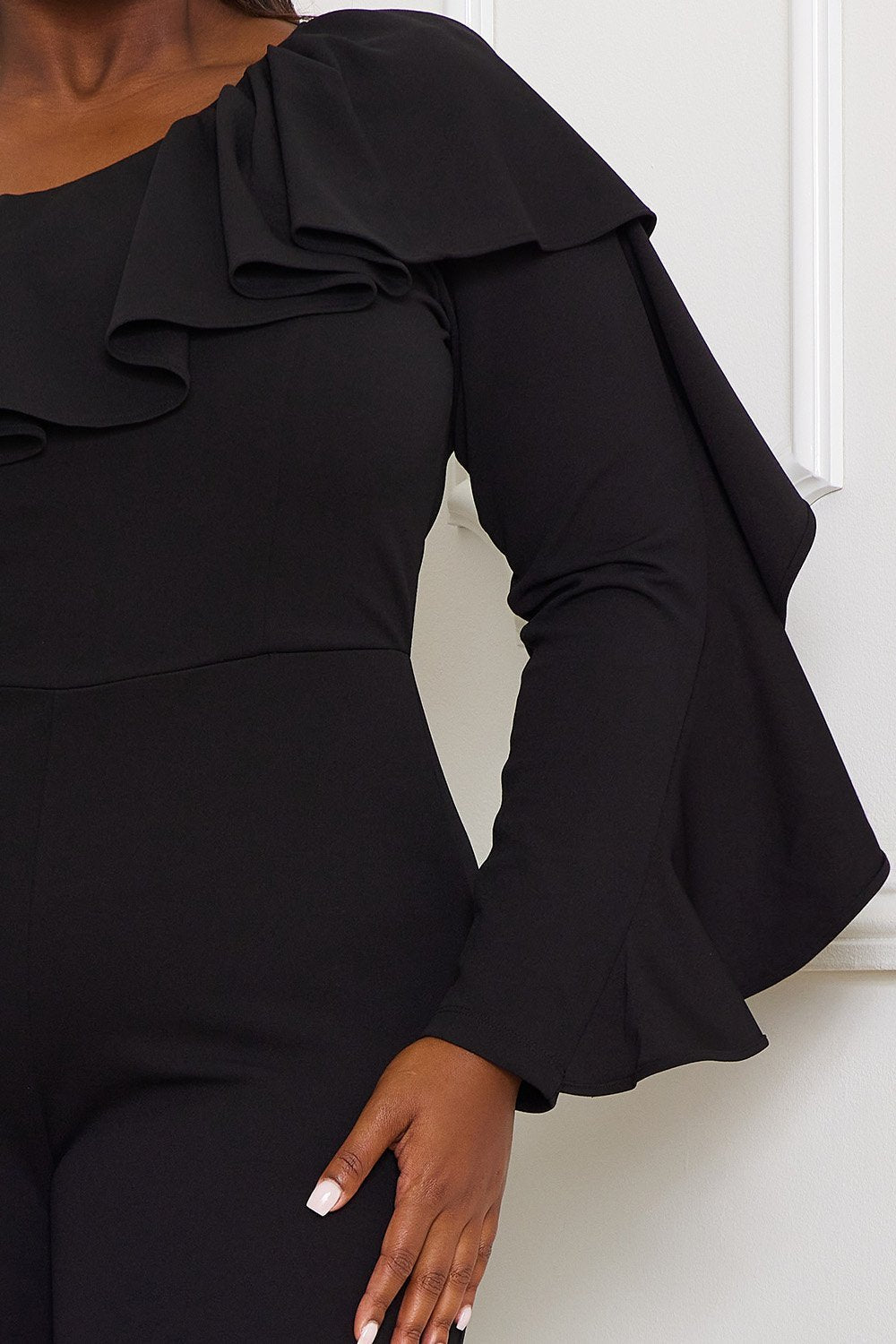 Symphony Jumpsuit - Ruffle One Shoulder Plus Size Night Out Jumpsuit