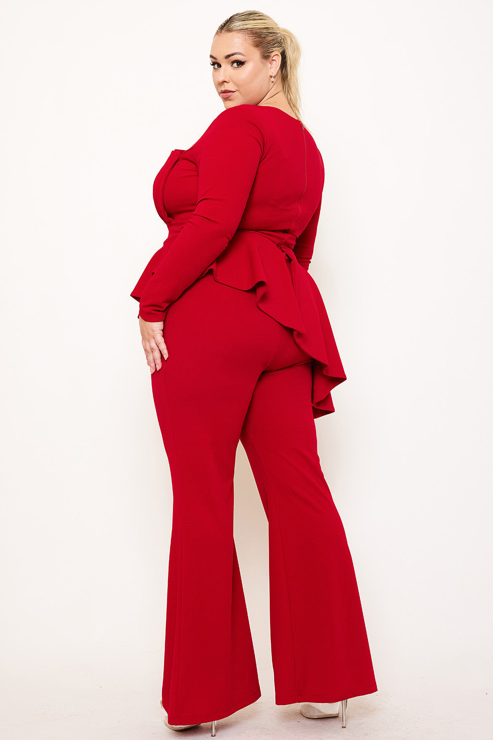 Symphony Jumpsuit - Peplum Top Plus Size Night Out Jumpsuit