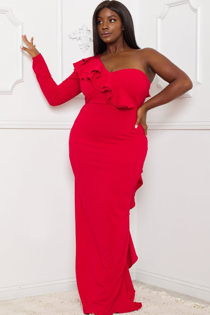 Symphony Dress - Double Ruffle Detail Maxi Dress