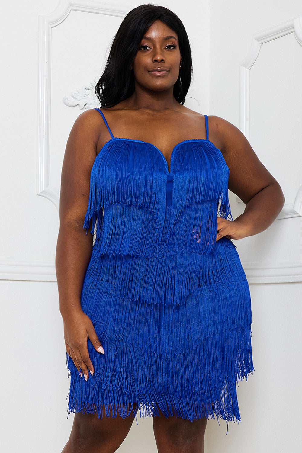 Plus Size Night Out Symphony Dress - Layered Fringe Mini Dress