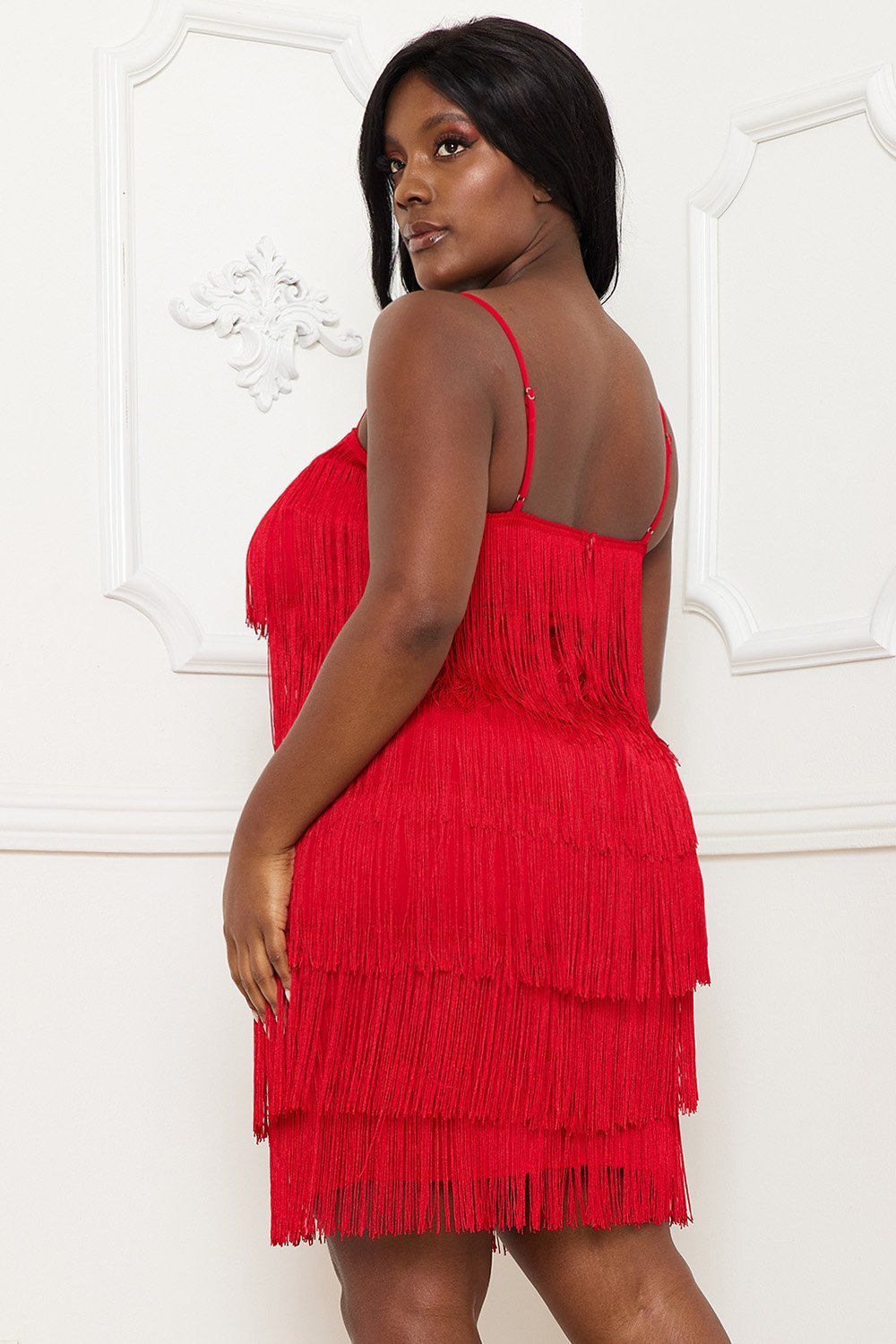 Plus Size Night Out Symphony Dress - Layered Fringe Mini Dress