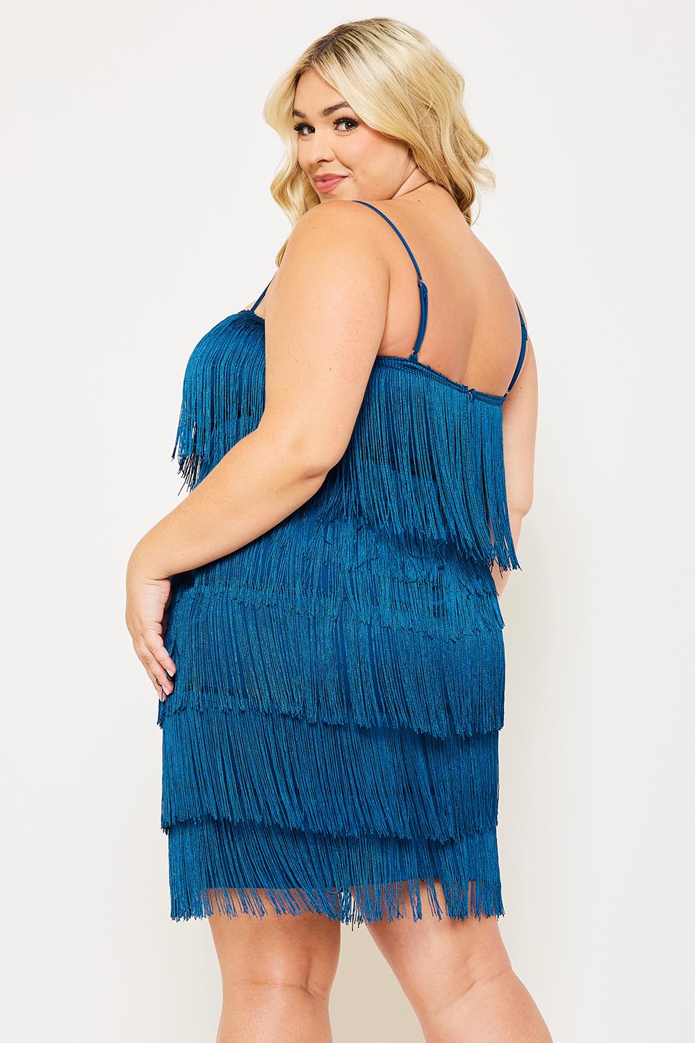 Plus Size Night Out Symphony Dress - Layered Fringe Mini Dress