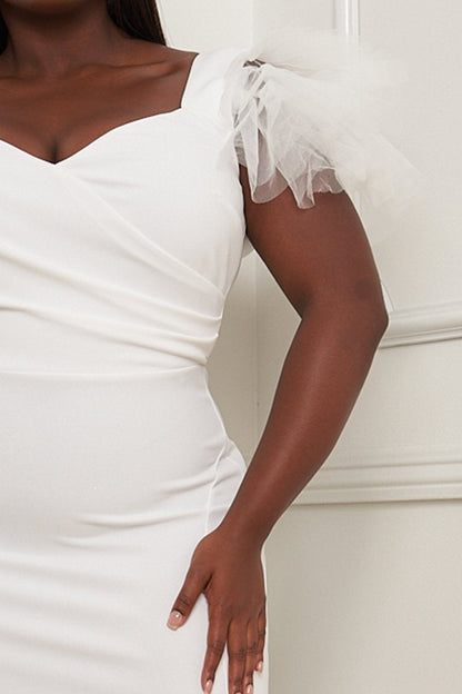 Symphony Dress - Mesh Tulle Shoudler Plus Size Maxi Dress