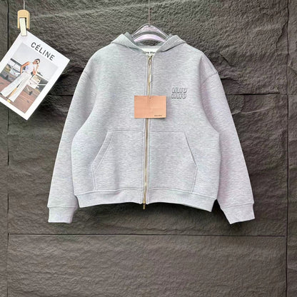 MM Flamenco Hoodie Jacket in Gray Cotton