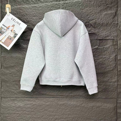 MM Flamenco Hoodie Jacket in Gray Cotton