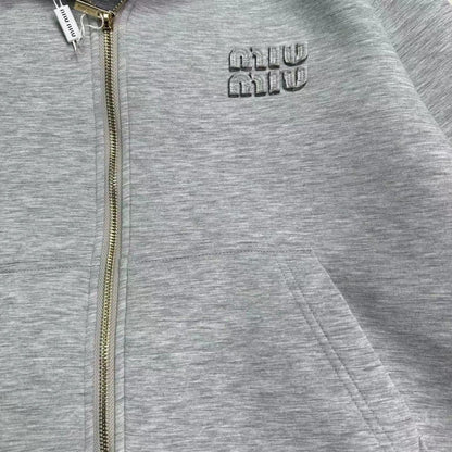 MM Flamenco Hoodie Jacket in Gray Cotton