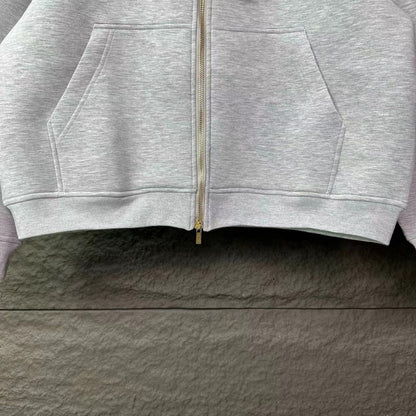 MM Flamenco Hoodie Jacket in Gray Cotton