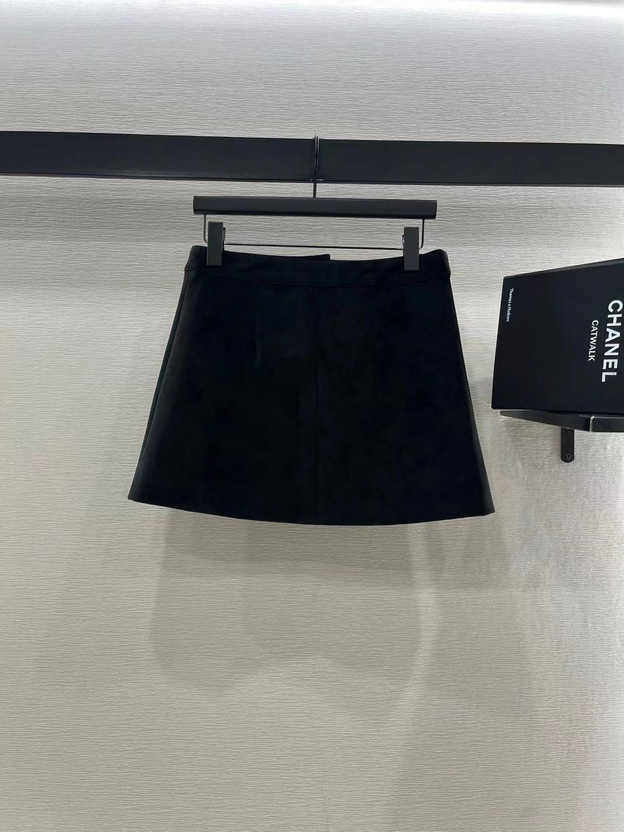 Celine Straight Blouson Jacket and Skirt in Black Suede