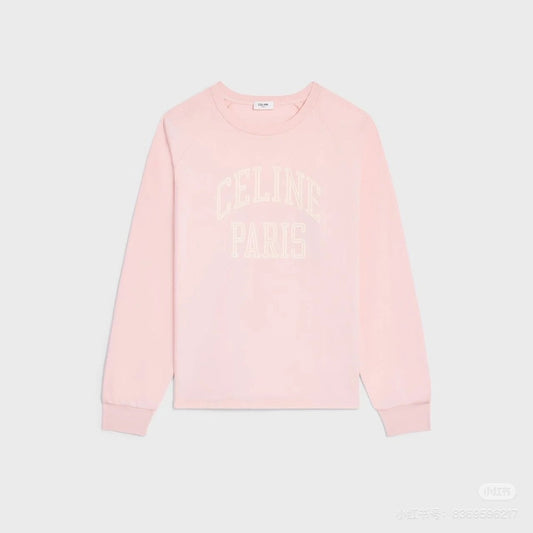 CE Rotating Arch Long-Sleeved T-shirt Pink Cotton