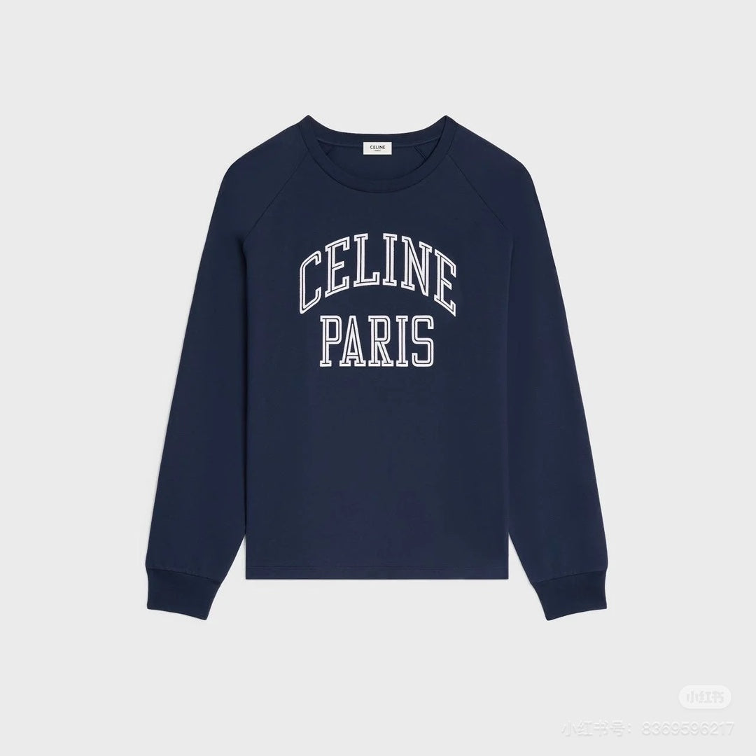 CE Rotating Arch Long-Sleeved T-shirt Blue Cotton