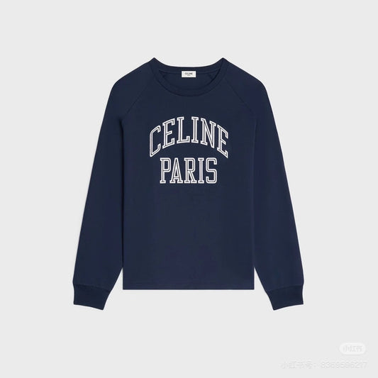 CE Rotating Arch Long-Sleeved T-shirt Blue Cotton