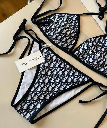 CD Oblique Bikini Navy Blue Polyamide