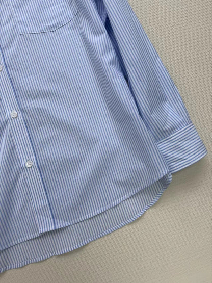 Celine Shirt Blue White Cotton