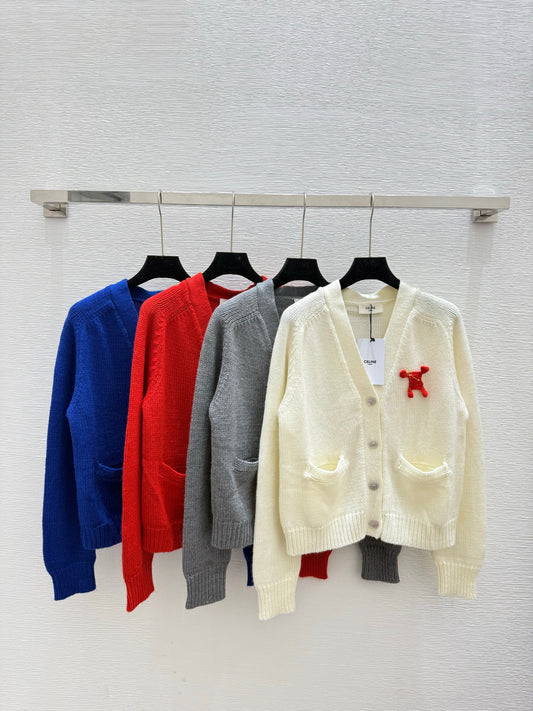 CE V-line Neck Wool Cardigan