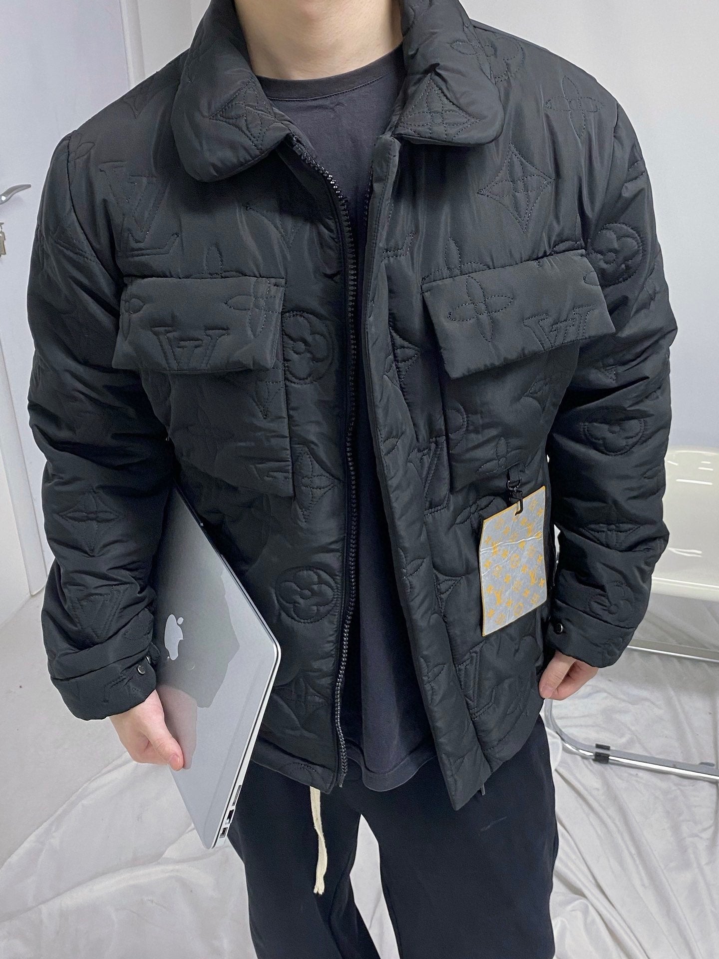 LV 25FW Monogram Padded Light Blouson Black Polyamide