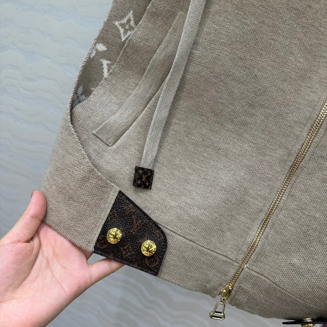 LV 25FW Double Face Open Arm Jacket Beige Wool