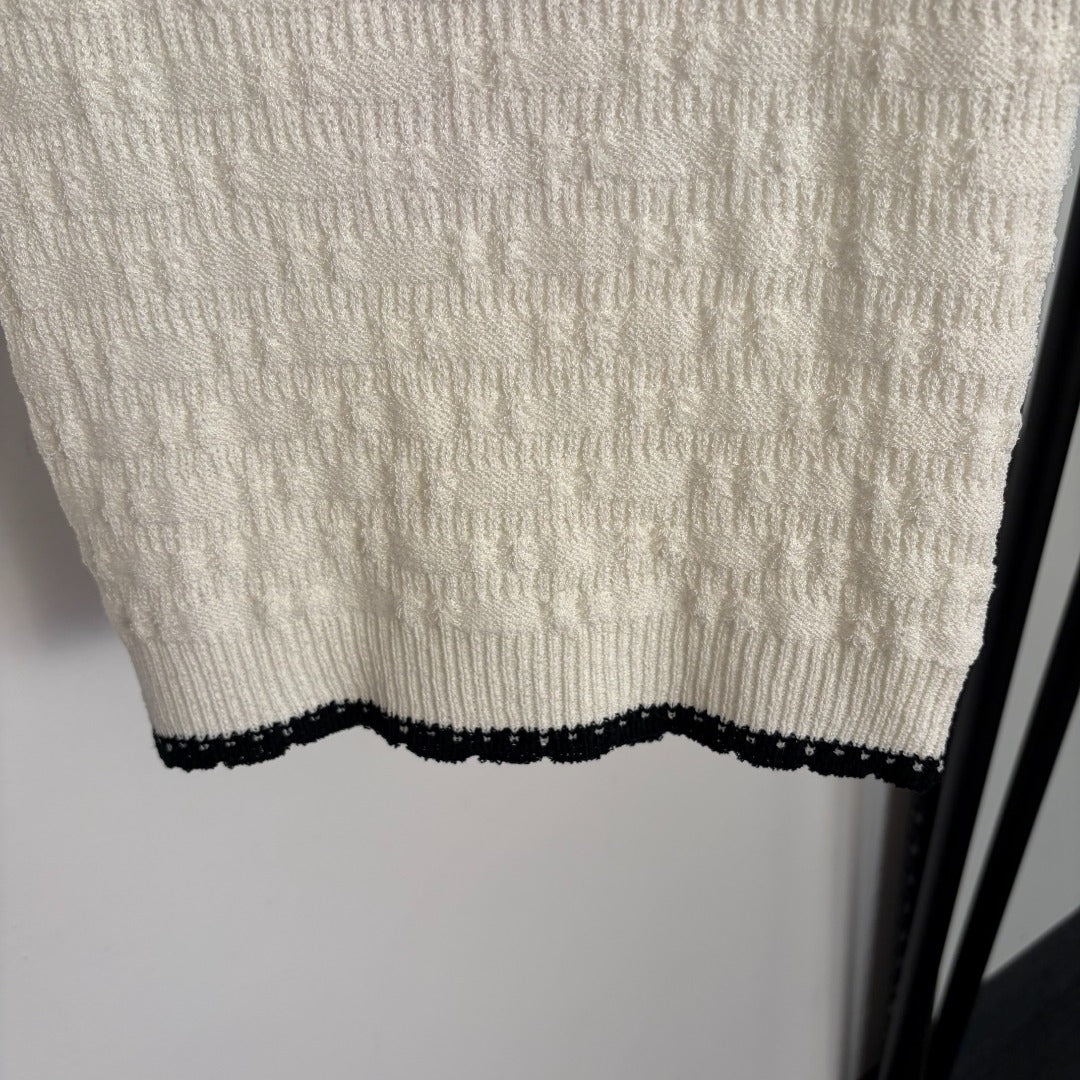 Chanel  Knit Tank Top Black and Off-White