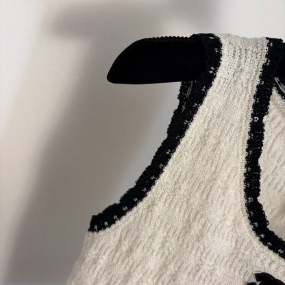 Chanel  Knit Tank Top Black and Off-White