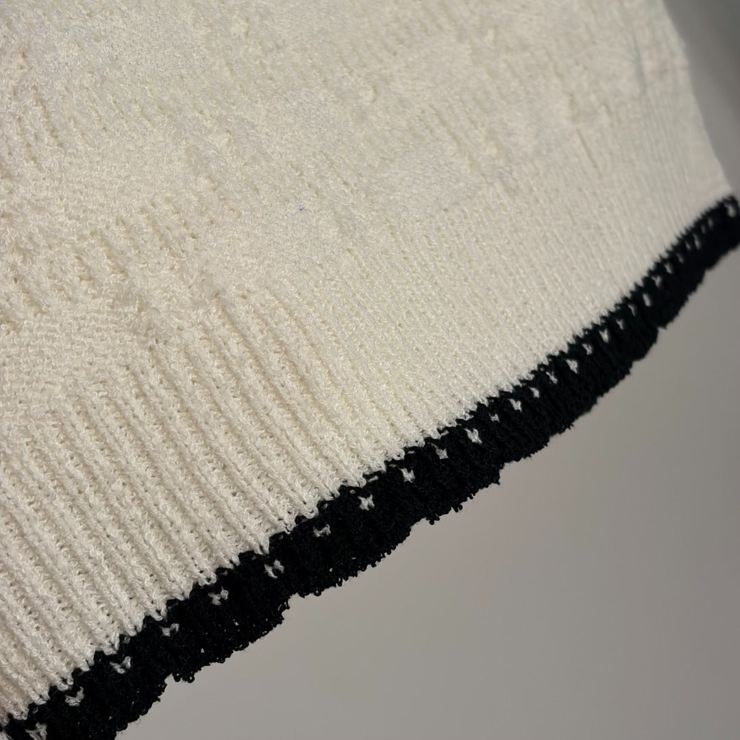 Chanel  Knit Tank Top Black and Off-White