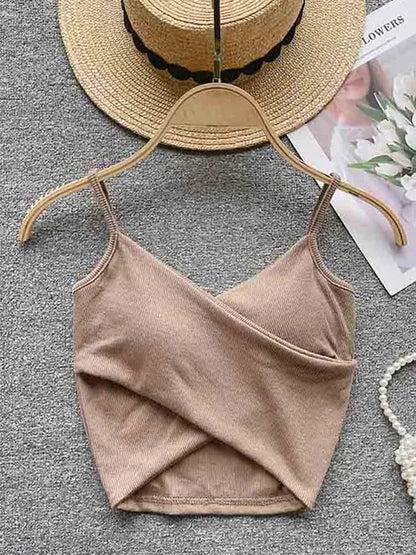  Irregular Casual Sport Camisole Women Strap Design Solid Fashion 2025 Y2K Elegant Ladies Chic Slim Tank Tops